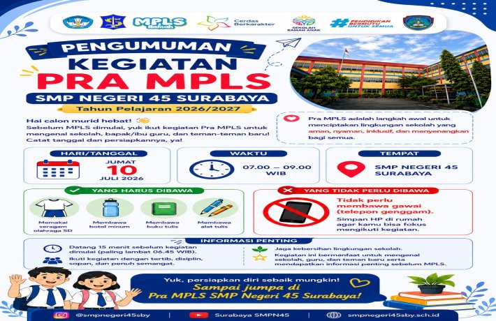 PRA MPLS SMP NEGERI 45 SURABAYA TAHUN AJARAN 2026 2027